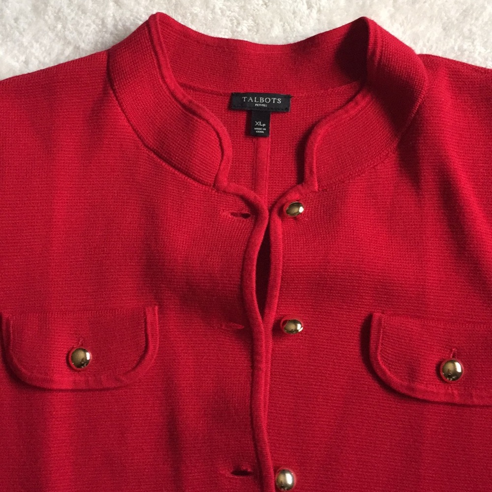 Talbots Stand Collar Sweater Jacket - image 2
